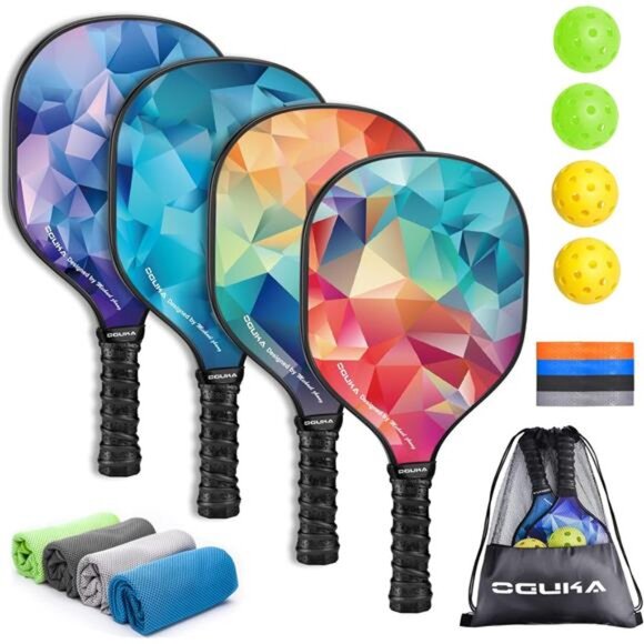 Pickleball Paddles, USAPA Approved Lightweight Pickleball Paddles Set of 4, 4 - Picture 1 of 7